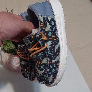 Kids Dinosaur Print Shoes - Blue and Orange